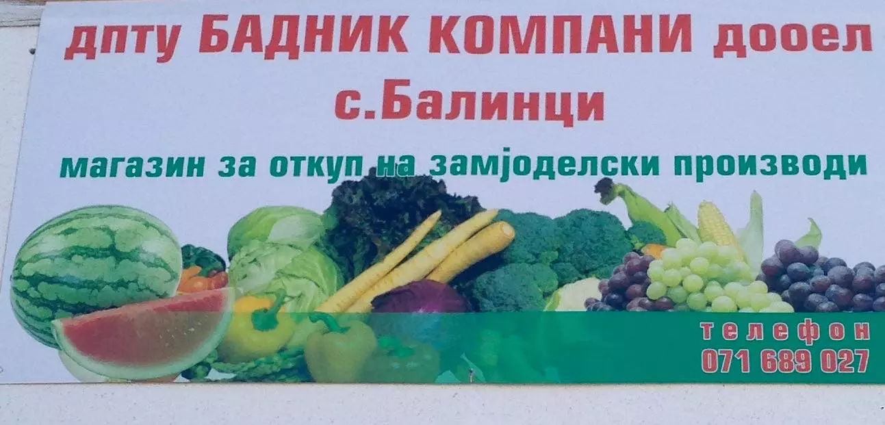 БАДНИК КОМПАНИ ДООЕЛ с.Балинци Валандово